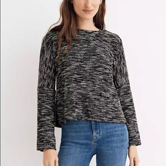 Madewell Button Shoulder Wide Sleeve Top - Picture 3 of 4